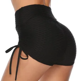 Haute Edition Women's Side Ruched Booty Lift Active Workout Bike Short  